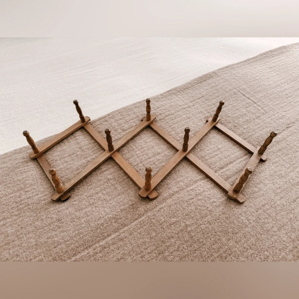 High Street Market Vintage Accordion Wooden Coat Rack